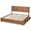Bowery Hill Brown Finished Wood King Size 3-Drawer Platform Storage Bed