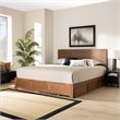 Bowery Hill Brown Finished Wood King Size 3-Drawer Platform Storage Bed