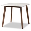 Bowery Hill Brown Wood 5-Piece Dining Set with Faux Marble Dining Table