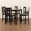 Bowery Hill Contemporary Brown Finished Wood 5-Piece Pub Set