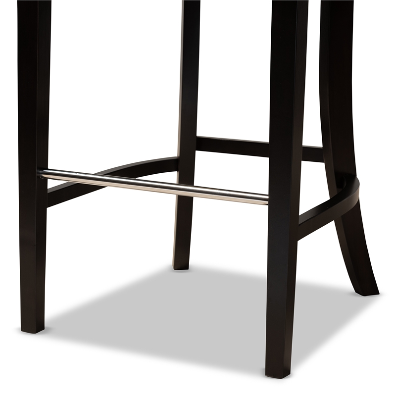 Bowery Hill Dark Grey and Dark Brown Finished Wood 2-Piece Bar Stool Set