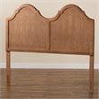 Bowery Hill Ash Walnut Finished Wood King Size Arched Headboard