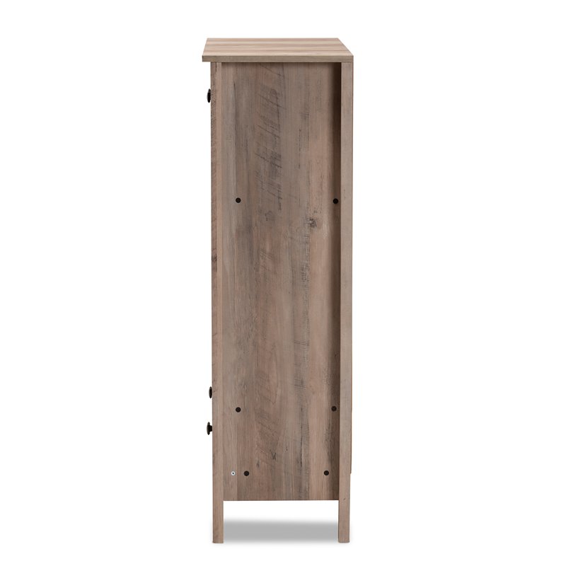 Bowery Hill Derek Natural Oak Finished Wood 1-Drawer Shoe Cabinet