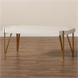 Bowery Hill Gold Metal and White Finished Wood Coffee Table