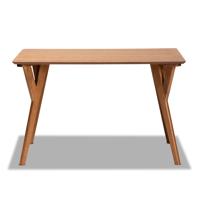 Bowery Hill Mid-Century Walnut Brown Finished Wood Dining Table