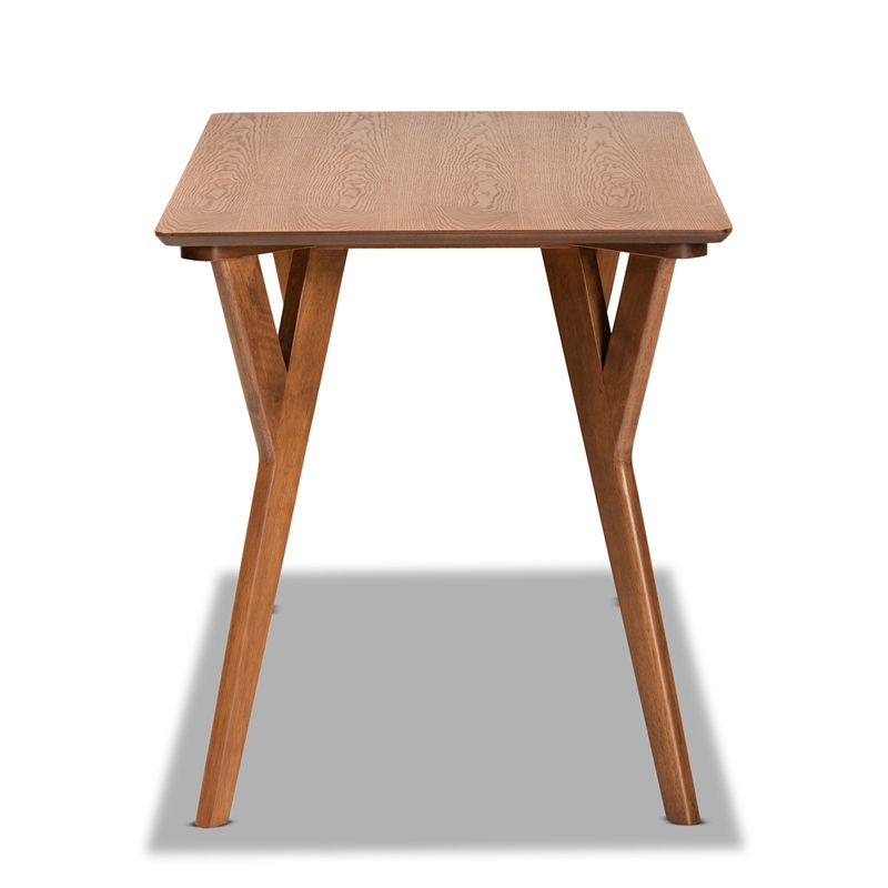 Bowery Hill Mid-Century Walnut Brown Finished Wood Dining Table