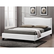 Bowery Hill Modern Faux Leather Queen Size Platform Bed in White