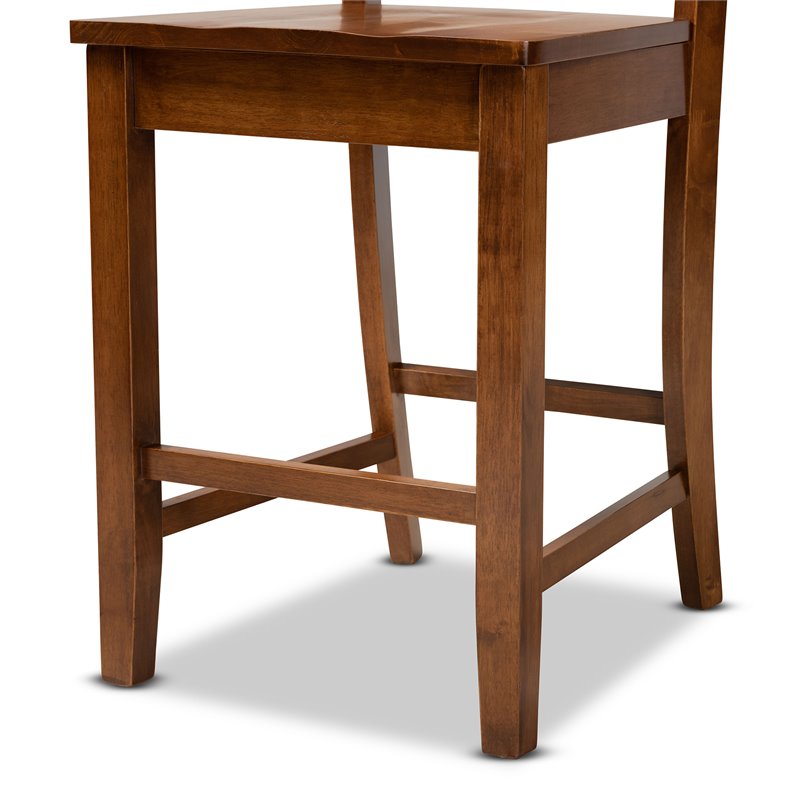 Bowery Hill Walnut Brown Finished Wood 5-Piece Pub Set