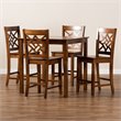 Bowery Hill Walnut Brown Finished Wood 5-Piece Pub Set