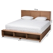 Bowery Hill Brown Finished Wood King Size 4-Drawer Bed