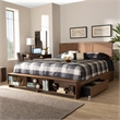 Bowery Hill Brown Finished Wood King Size 4-Drawer Bed
