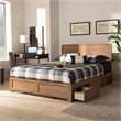 Bowery Hill Modern 3-Drawer Wood Full Size Bed in Ash Walnut