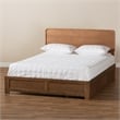 Bowery Hill Modern 3-Drawer Wood Full Size Bed in Ash Walnut