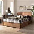 Bowery Hill Modern 3-Drawer Wood Full Size Bed in Ash Walnut