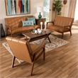 Bowery Hill Brown finished Wood 3-Piece Living Room Set
