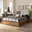 Bowery Hill Walnut Finished Wood Full Size 3-Drawer Bed