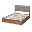 Bowery Hill Walnut Finished Wood Full Size 3-Drawer Bed