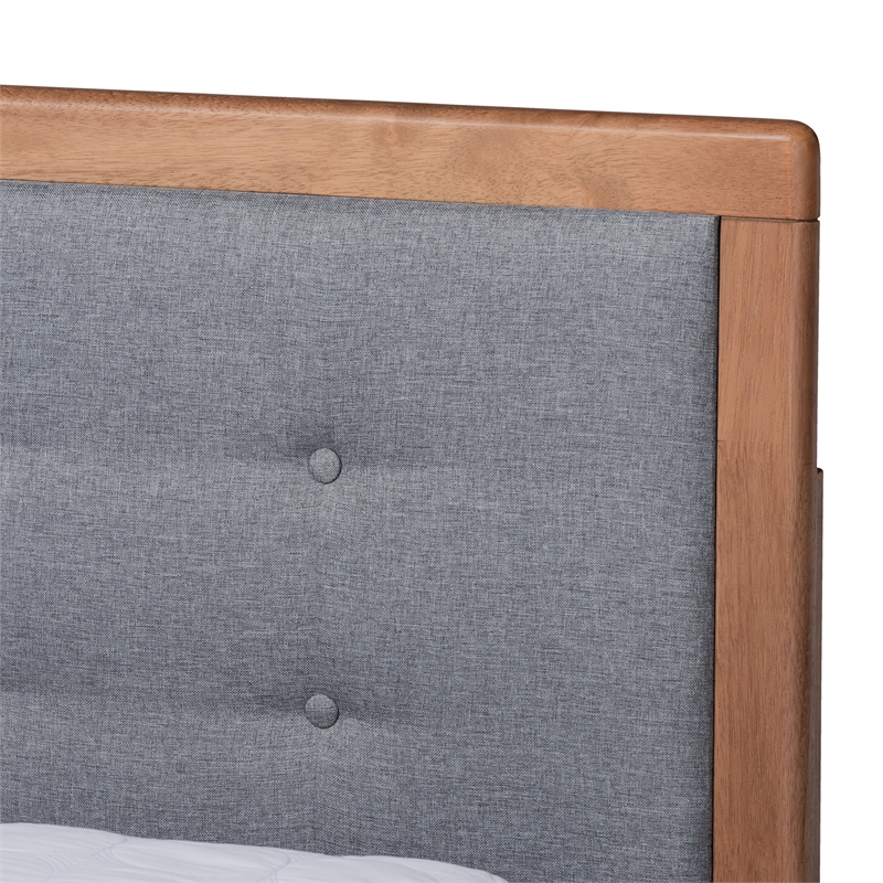 Bowery Hill Modern 3-Drawer Wood Queen Size Bed in Ash Walnut
