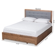 Bowery Hill Walnut Finished Wood King Size 3-Drawer Bed
