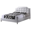 Bowery Hill Modern Tufted Faux Leather Full Platform Bed in White