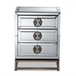 Bowery Hill Mirrored and Bronze Finished 3-Drawer Nightstand
