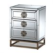 Bowery Hill Mirrored and Bronze Finished 3-Drawer Nightstand