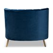 Bowery Hill Blue Velvet Upholstered and Gold Finished Chaise