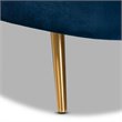 Bowery Hill Blue Velvet Upholstered and Gold Finished Chaise
