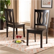 Bowery Hill Dark Brown Finished Wood 2-Piece Dining Chair Set