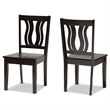 Bowery Hill Dark Brown Finished Wood 2-Piece Dining Chair Set