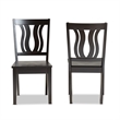 Bowery Hill Dark Brown Finished Wood 2-Piece Dining Chair Set