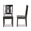 Bowery Hill Dark Brown Finished Wood 2-Piece Dining Chair Set