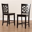 Bowery Hill Contemporary Dark Brown Finished Wood 2-Piece Counter Stool Set