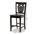 Bowery Hill Contemporary Dark Brown Finished Wood 2-Piece Counter Stool Set