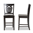 Bowery Hill Contemporary Dark Brown Finished Wood 2-Piece Counter Stool Set
