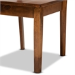 Bowery Hill Oak Walnut Brown Dining Chair Set Rectangular Cut-Out Back 37.4