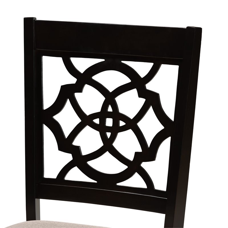 Bowery Hill Sand and Dark Brown Finished Wood 7-Piece Dining Set