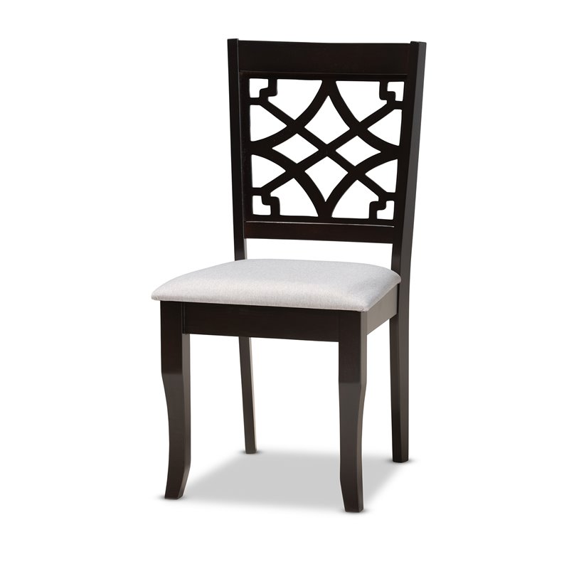 Bowery Hill Grey and Dark Brown Finished Wood 7-Piece Dining Set