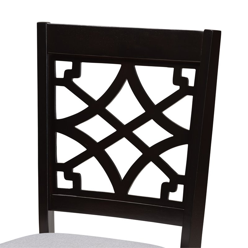 Bowery Hill Grey and Dark Brown Finished Wood 7-Piece Dining Set
