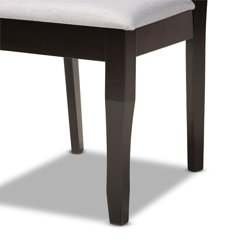 Bowery Hill Grey and Dark Brown Finished Wood 7-Piece Dining Set