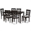 Bowery Hill Grey and Dark Brown Finished Wood 7-Piece Dining Set