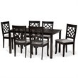 Bowery Hill Grey and Dark Brown Finished Wood 7-Piece Dining Set
