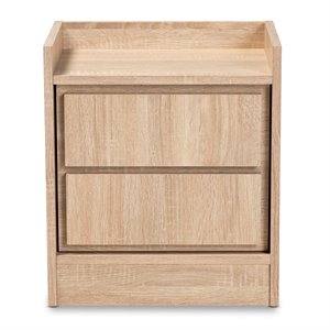 Bowery Hill Contemporary Walnut Finished Wood 2-Drawer Nightstand