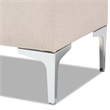 Bowery Hill Upholstered and Silver Finished Metal Storage Ottoman