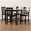 Bowery Hill Transitional Dark Brown Finished Wood 5-Piece Pub Set