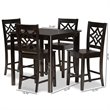 Bowery Hill Transitional Dark Brown Finished Wood 5-Piece Pub Set