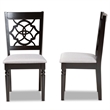 Bowery Hill Oak Wood Dark Brown Dining Chair Rectangular Cut-Out Back Design 37.4