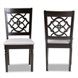 Bowery Hill Oak Wood Dark Brown Dining Chair Rectangular Cut-Out Back Design 37.4