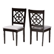 Bowery Hill Oak Wood Dark Brown Dining Chair Rectangular Cut-Out Back Design 37.4
