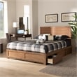 Bowery Hill Ash Walnut Brown Finished Wood Full Size 3-Drawer Bed